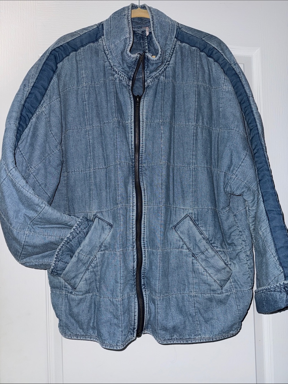 FREE PEOPLE Quilted denim Jacket